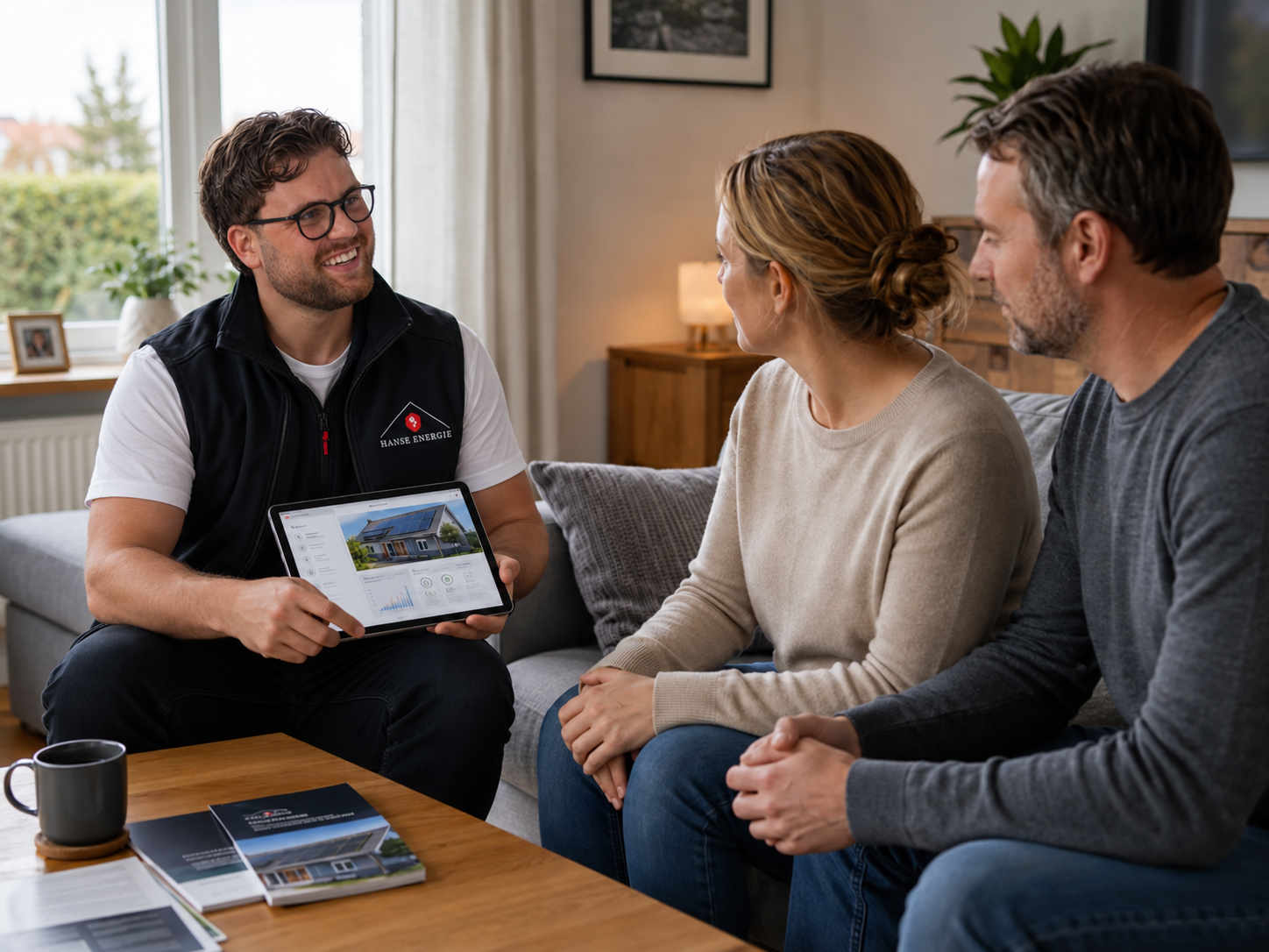 Persönliche Energieberatung von Hanse Energie im Wohnzimmer